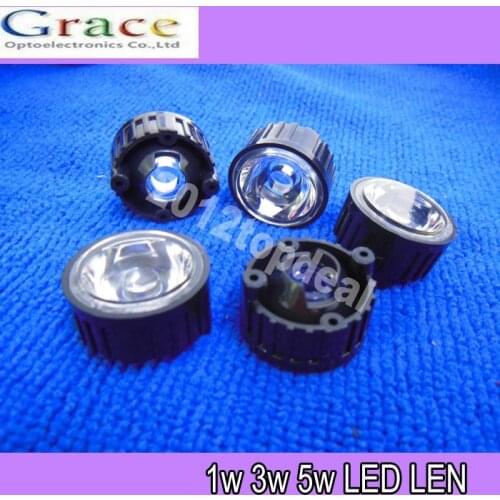 20pcs 30degree led Lens for 1W 3W High Power LED with screw 20mm Black holder