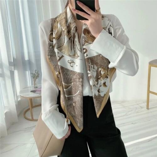 2021 Kerchief Printed Cotton Twill Hair Scarf Big Bandanna Head Scarfs 90*90cm Headband Neck Scarves For Womens day gift