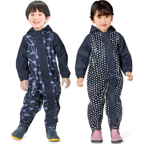 2021 Waterproof Kids Jumpsuits Hooded Rain Baby Boy Overalls Sport Girls Bodysuit Outdoor Children Rompers Playsuits Clothes