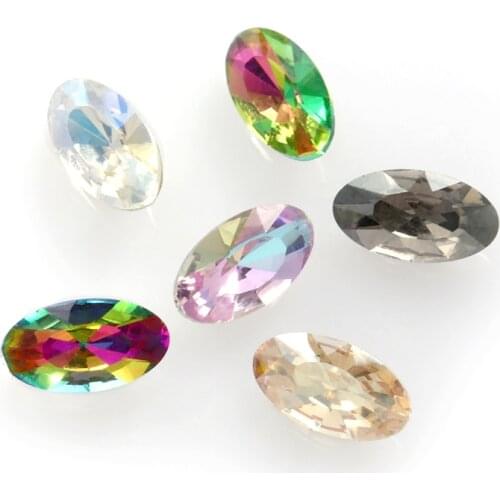 5.5x10mm Oval Rhinestones Crystals And Stones Pointback Glass Rhinestones Glue On Stones nail glue DIY Accessories
