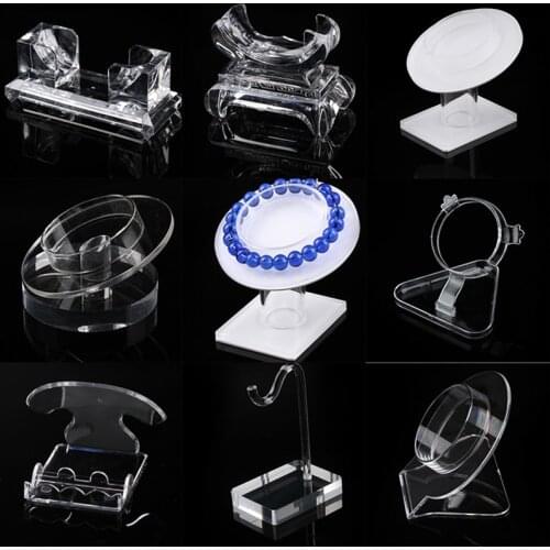 Acrylic Bracelet Jewelry Wrist Watch Display Rack Holder Show Case Stand Tool Clear Plastic Display