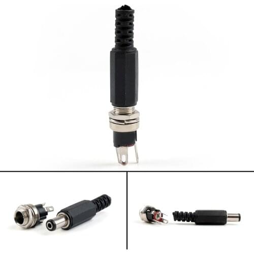 Areyourshop Male to Female Connector 5.5mm X 2.1mm DC Power Female Socket + Male Plug Panel Mount Connector 8PCS High Quality