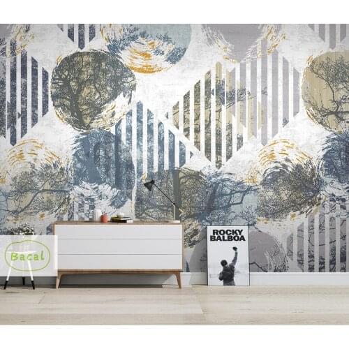 Bacal New fashion wallpaper 3d modern minimalist geometric abstract handpainted TV background wall papers mural home decor