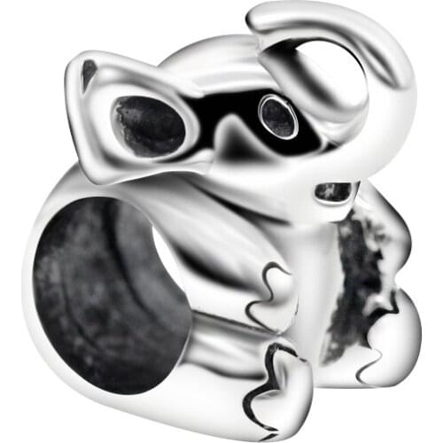 925 Sterling Silver Lucky Elephant Charm Animal Beads Fit Original Pandora Bracelets DIY Jewelry Making for Women Girls