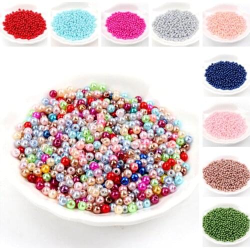 28 color 50-500pcs 4/6/8/10mm Round Imitation ABS Pearl Beads For Craft Scrapbook Decoration DIY Sewing Craft Supplies