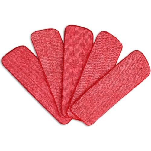 Cleanhome Microfiber Spray Mop Pads Washable Replacement Heads Wet and Dry For Floor Cleaning Scrubbing Red