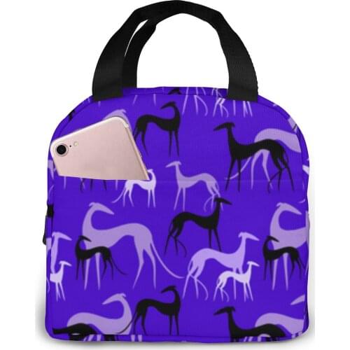 Children Lunch Cooler Bag Greyhound Dogs Portable Thermal Food Tote Lunch for Adult Men Women Insulation Bag Dropshipping