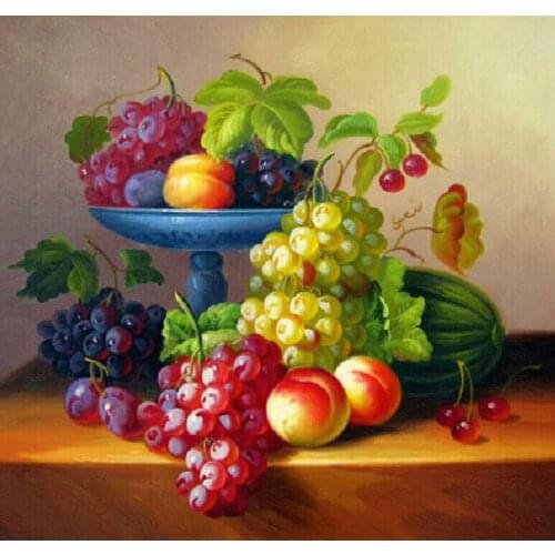 DIY Colorful Fruit Stitch Square/round Drill Full Diamond Resin Painting Living Room Restaurant Decor Picture By Numbers