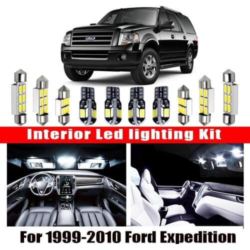 For 1999-2010 Ford Expedition White car accessories Canbus Error Free LED Interior Light Reading Light Kit Map Dome License Lamp