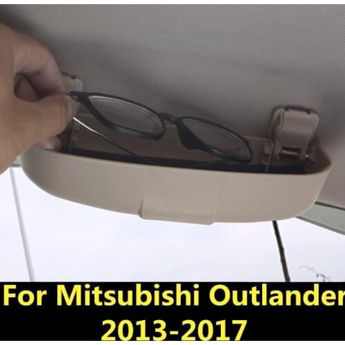 For Mitsubishi Outlander 2013-2017 Car Sunglasses Glasses Storage Case Box Holder Sunglass Case Box Holder Sunglasses Visor Clip