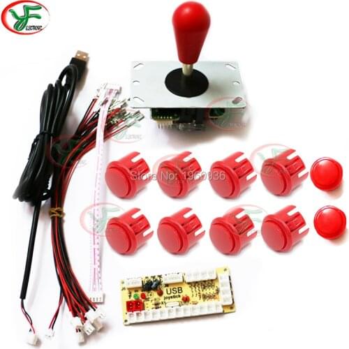 SANWA Type Oval ball top Joystick 24mm 30mm Buttons USB Encoder MAME/PC/ Raspberry pi Zero delay Arcae Kit DIY