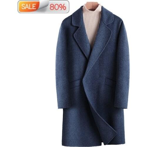 Mens Double-sided Long Wool Coat Man Jacket Alpaca Mens Coats and Jackets Windbreaker Abrigo Hombre A46 B21475