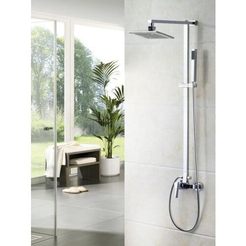 Bathroom Wall Mount Shower Set Best Sales 8" Shower Head Rainfall 52004 Bathtub Chrome Sink Faucet Mixer Tap