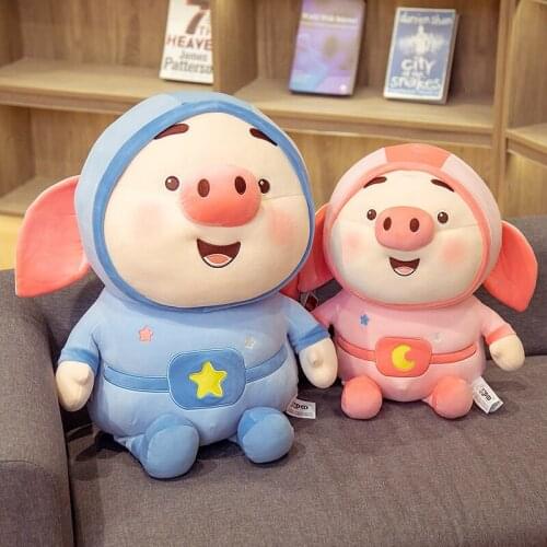 New Lovely Pig Plush Toy Creative Pink Blue Piggy Doll Soft Stuffed Animals Couple Toy for Children Baby Kawaii Birthday Gift