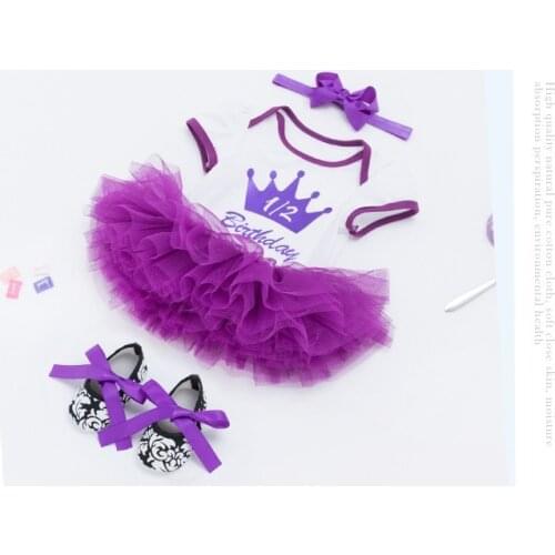 DollMai 2018 new silicone reborn baby girls dolls clothes crown purple skirt with shoes fits 50-55cm fashion dolls accessories