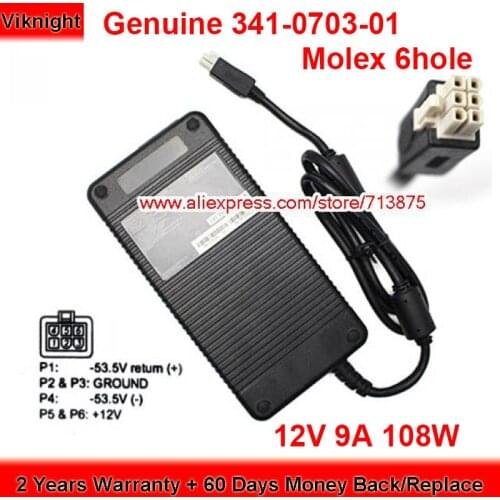 Genuine 341-0703-01 108W Charger 12V 9A AC Adapter for Flex FL230LM1-00 Molex 6 hole Power Supply