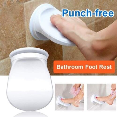 Plastic Bathroom Foot Rest Shower Shaving Leg Aid Foot Rest Suction Cup Step Shower Step for Home Hotel Bathroom Use