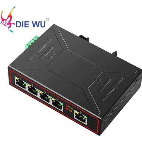 5 Ports Industrial Ethernet Switch 10/100/1000Mbps Gigabit Network Switch DIN Rail Type Network Lan adapter Signal Strengthen