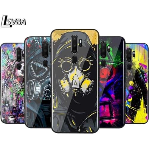 DJ Man Antigas mask for OPPO Reno 2 Z 2Z 2F 3 4 Pro 5G F7 A5 A9 2020 Super Bright Black Phone Case Soft Cover Shell