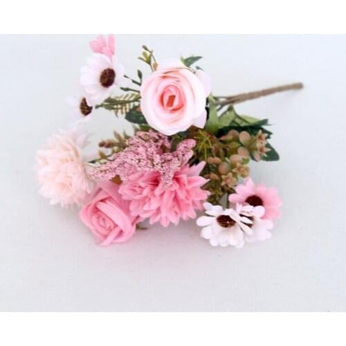 Pink Simulation Rose Photo Shoot Simulation Wedding Bouquet Photography Props Home Decoration Shooting Accessories
