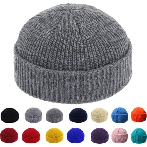 Casual Knitted Beanie Autumn Winter Couples Woolen Hat Beanie Melon Cap Unisex Casual Solid Hat Men Warm Female Hat