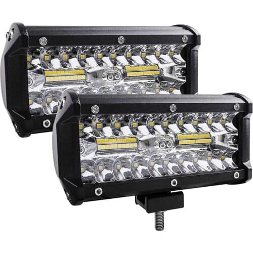 1 Pair 7 inch LED Work Light Bar IP68 3 Rows Work Light Combo Beam for Driving Offroad Boat Car Tractor Truck 4x4 SUV 12V 24V