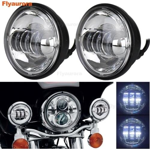 For Motorcycle Electra Trike Heritage Road King Switchback Trike 4.5" 4-1/2inch LED fog lights motorcycle passing fog lamps