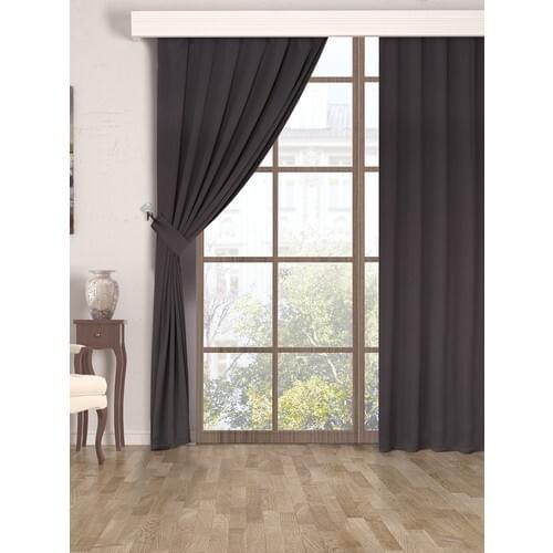 Belnido Home 110x270 Dark Gray Star Blackout Backdrop Curtain