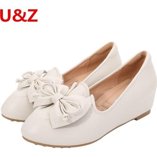 Comfy women shoes Black/White formal shoes Girls,Mid Heel heighten comfy office shoes Career Female Elegant Pumps bow Teenagers