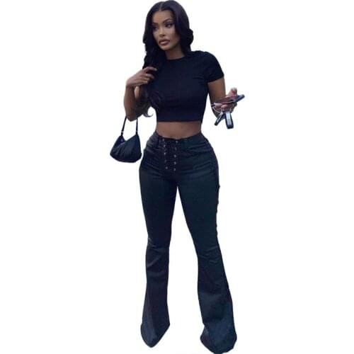 2020 Womens Fashion Jeans Slim Fit Bootcut Trousers