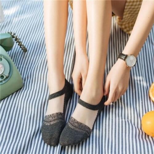 Fashion Women Socks 2020 Spring New Fashion Transparent Ankle Socks Transparent Womens Socks For Women Invisible Sock Slippers
