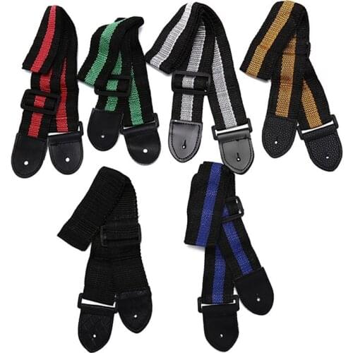 1Pc Guitar Strap Adjustable Acoustic Electric Guitar Strap Guitar Bass Nylon Adjustable Belt Length 125.5cm Color Random