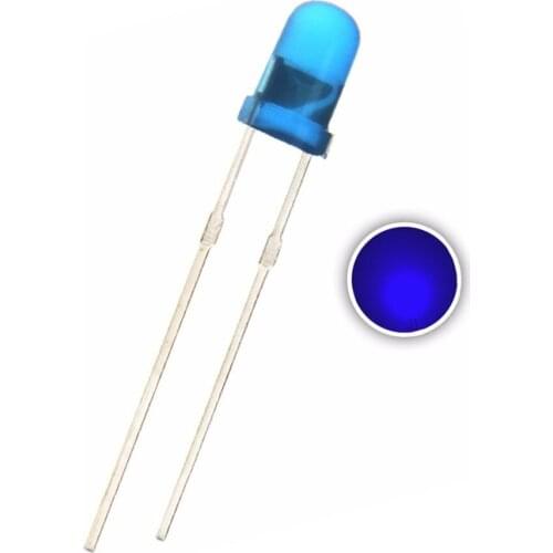 100pcs 3mm LED Diode DIP Blue Color Diffused Round 3V Light-Emitting Diode 3 mm Wide Angle LED Through Hole Lamp Light