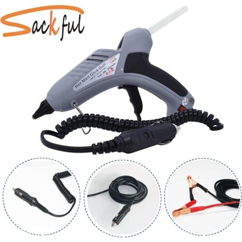 100W Car Universal Hot Melt Glue Gun for Dent Repair with Cigarette Lighter/ Battery Clips Plug Safe DC 12V 24V 11mm Glue Sticks
