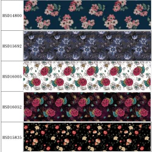 22MM 25MM 38MM 50MM 75mm Printed Flower Pattern on Grosgrain Ribbon for diy ribbon