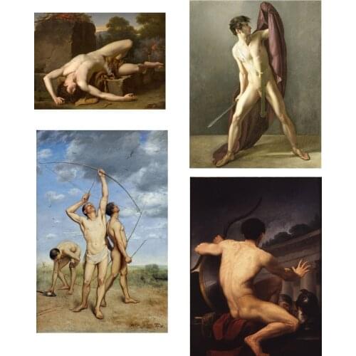 4pcs-- 2020 TOP COOL MAN MALE CLUB BAR TOP ART painting --MALE MAN warrior Hunter knight PRINT ART ON CANVAS -FREE SHIPPING