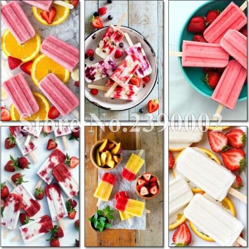 5D DIY Full Diamond Painting Summer food 3D Embroidery Cross Stitch Diamond Mosaic Painting Needlework Home Decor Popsicle Gift