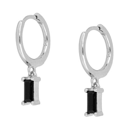 Aide 2021 Pendientes Plata 925 Earrings For Women Black Zircon Earrings Dangle Gold/Silver Jewelry Ear Piercing Fine Gift Серьги