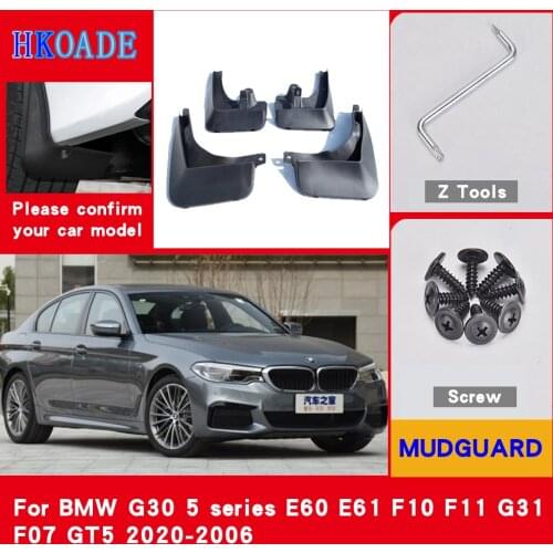 Car Fender Mud Flaps For BMW G30 5 series E60 E61 F10 F11 G31 F07 GT5 2020-2006 Mudguards Splash Guards Fender Mudflaps