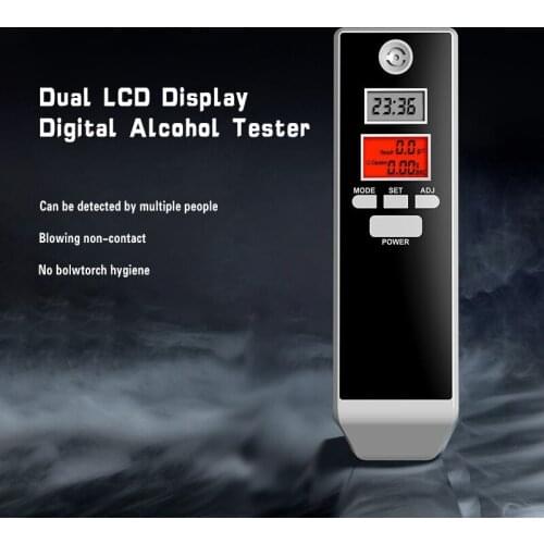 Non-Contact Digital Breath Alcohol Tester, Real Time Response with Audible Alert, Dual Backlight Digital LCD Screen with Clock