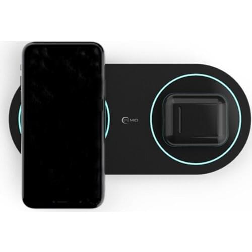 2 in 1 Wireless Charging Pad, Qi Fast Charger for All Qi-Enabled Phones and AirPods Pro - 7.5W For iPhone/Galaxy Fast-Charging
