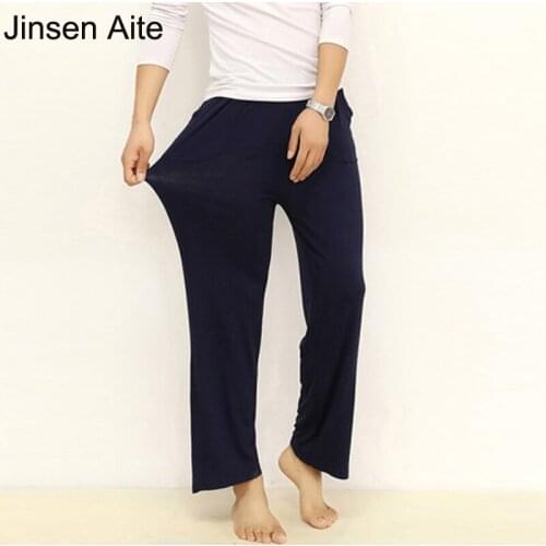 Plus Size XL-6XL New Mens Spring Modal Cotton Casual Pants Elasticity Loose Comfortable Full Length Straight Trousers JS359