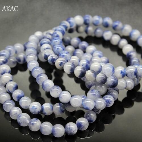AKAC 6-6.5mm/7-7.5/8mm A++ natural dumortierite quartz bracelet semi precious stone for women men bracelet send randomly