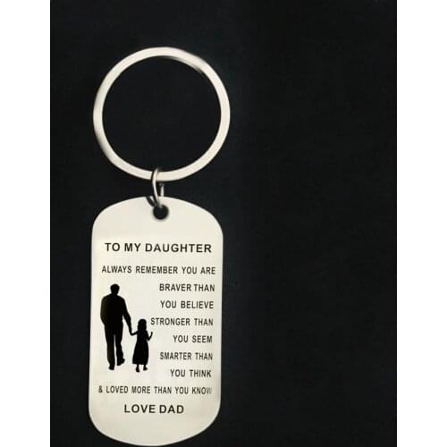CAXYBB New Dog Tag Love That My daughter Father Birthday gifts Son Pendant Necklace Metal Military Thanksgiving gift