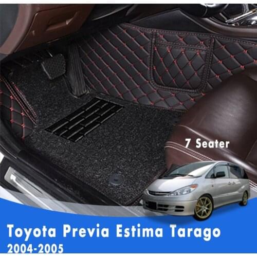 LHD Luxury Double layer Wire loop Carpets Car Floor Mats For Toyota Previa Estima Tarago 2005 2004 7 Seats Full Surround Parts