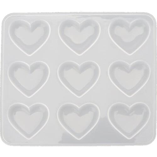 9 Cup Heart Chocolate Silicone Dessert Mould Baking Cupcake Resin Jewelry Mold