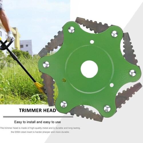 Brush Cutter Head 6 Steel Razor Agricultural Use Coil Chain Spring Trimmer Head Updated Manganese Stee Grass Brushcutter Yard