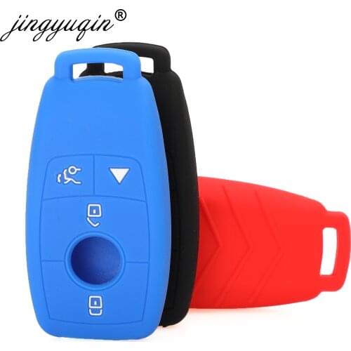 Jingyuqin 30pcs 4BTN Silicone Remote Key Case For Mercedes Benz E Class W213 E200 E300 S Class 2017-2019 Keyless Fob Cover Skin