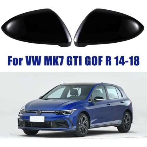 2pcs Side Wing Mirror Cover Caps Look Black Rearview Mirror For VW Golf 7 MK7 7.5 GTD R GTI Touran 5G0857537E Car Accessories