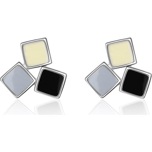 Fashion Prevent Allergy Square Stud Earrings For Women Wedding Jewelry Accessories eh1091